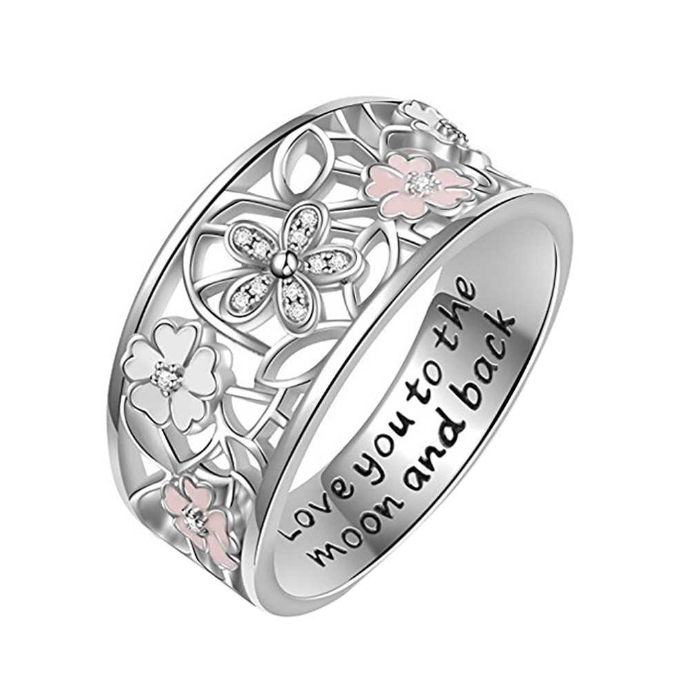 thumbnail image 4 of Cumpleaños Cereza Perforación A Flores Anillo Anillo Regalo Anillos de boda, 4 of 5